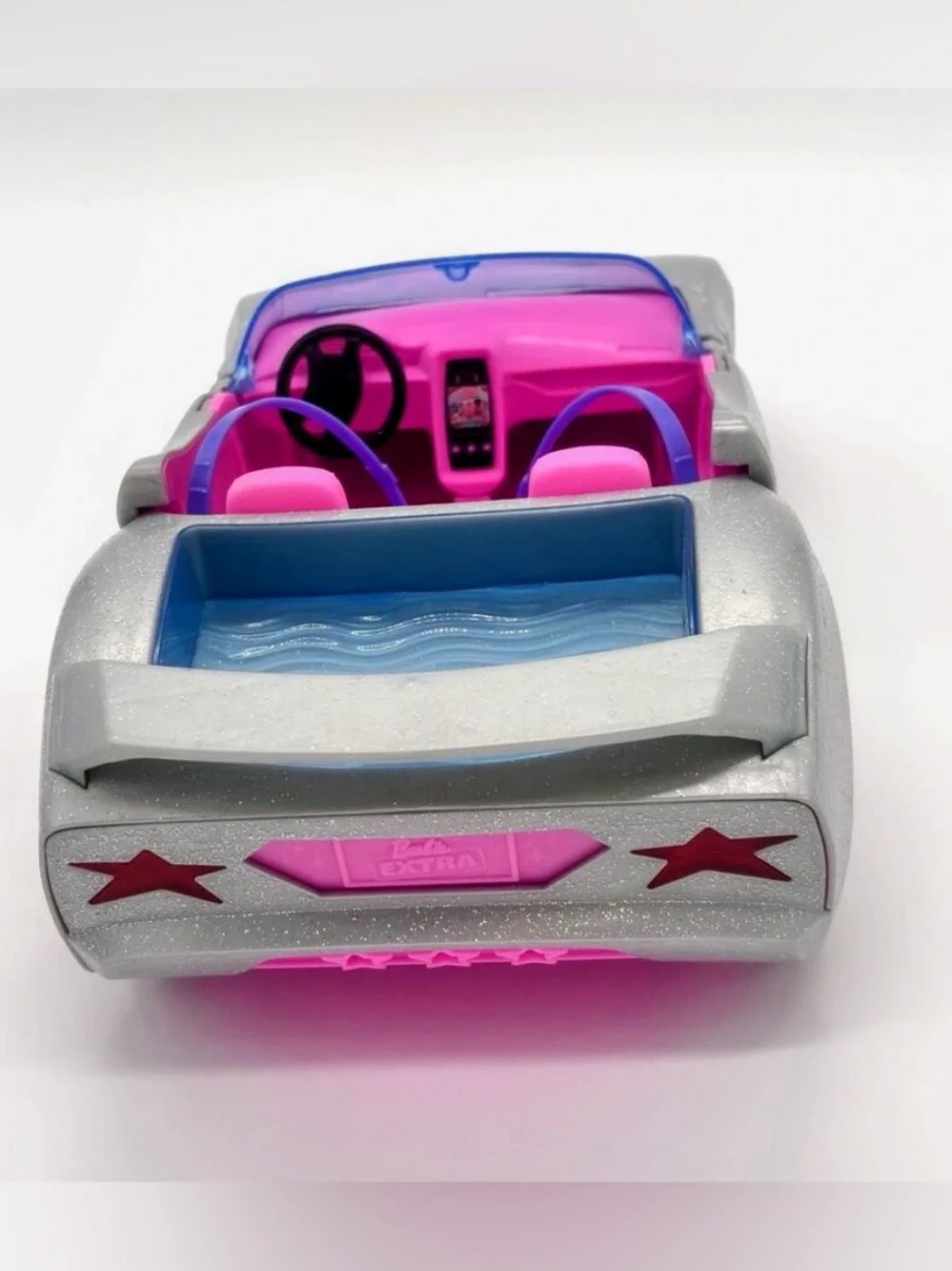 Mattel Barbie Extra Convertible Toy Car with Sparkling Exterior & Pink Interior
